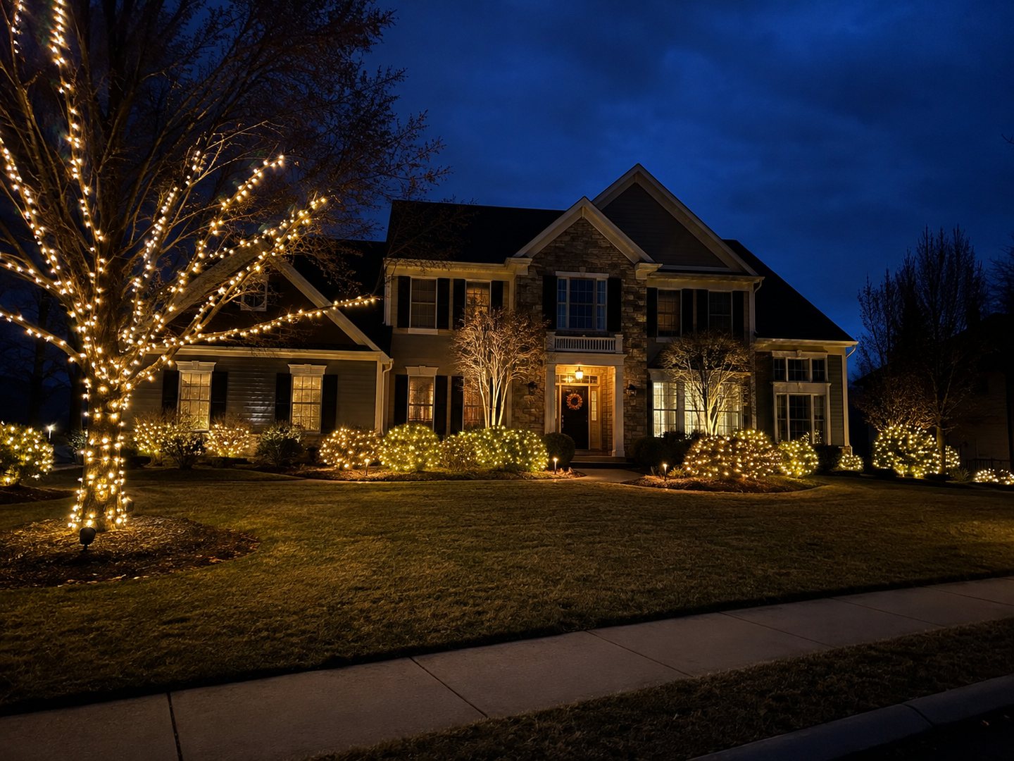 Landscape and tree lighting for a property in Middletown, Delaware