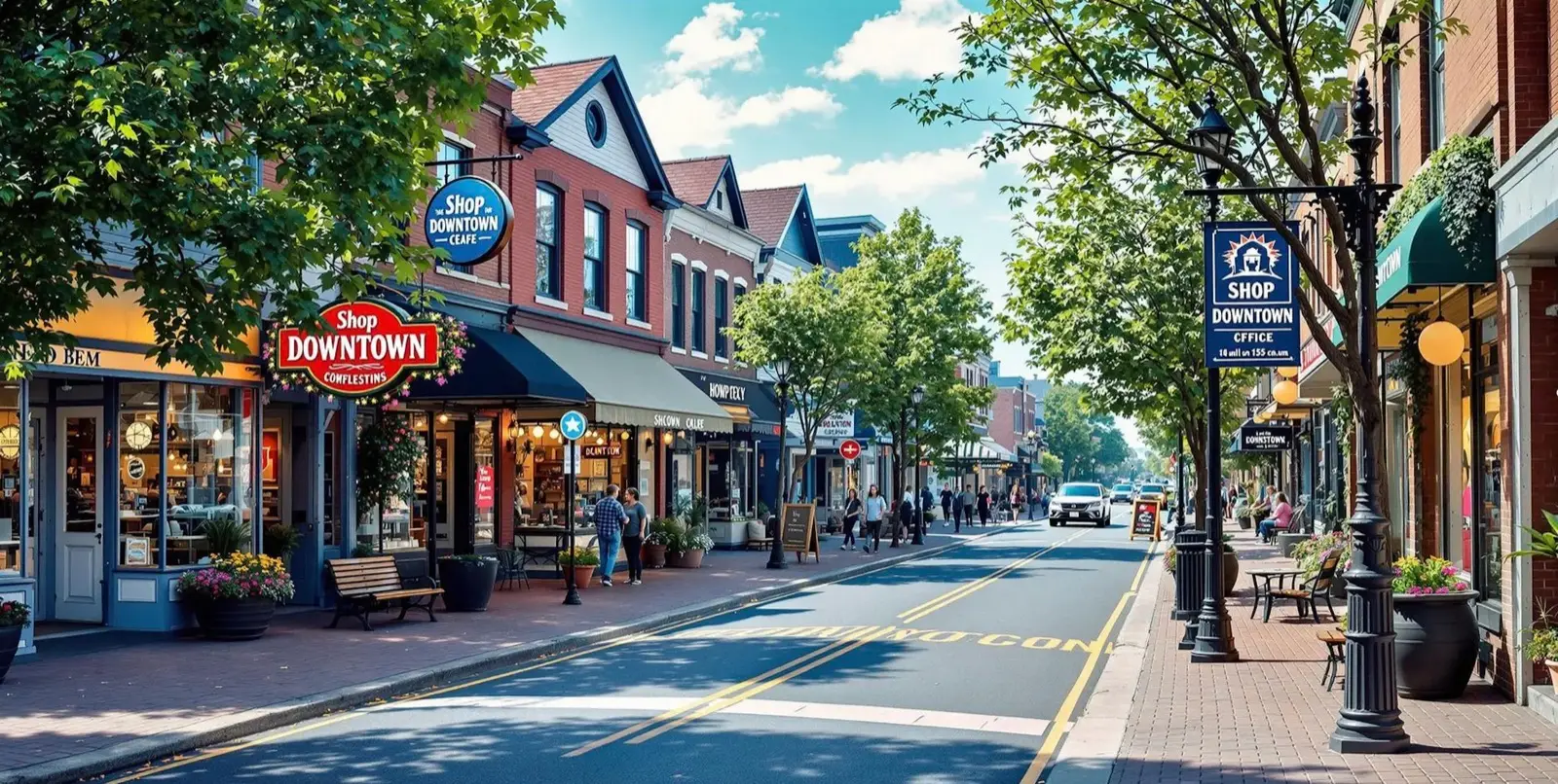 Cherry Hill downtown street and storefronts