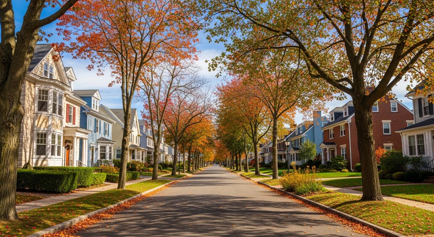 Moorestown tree-lined residential street